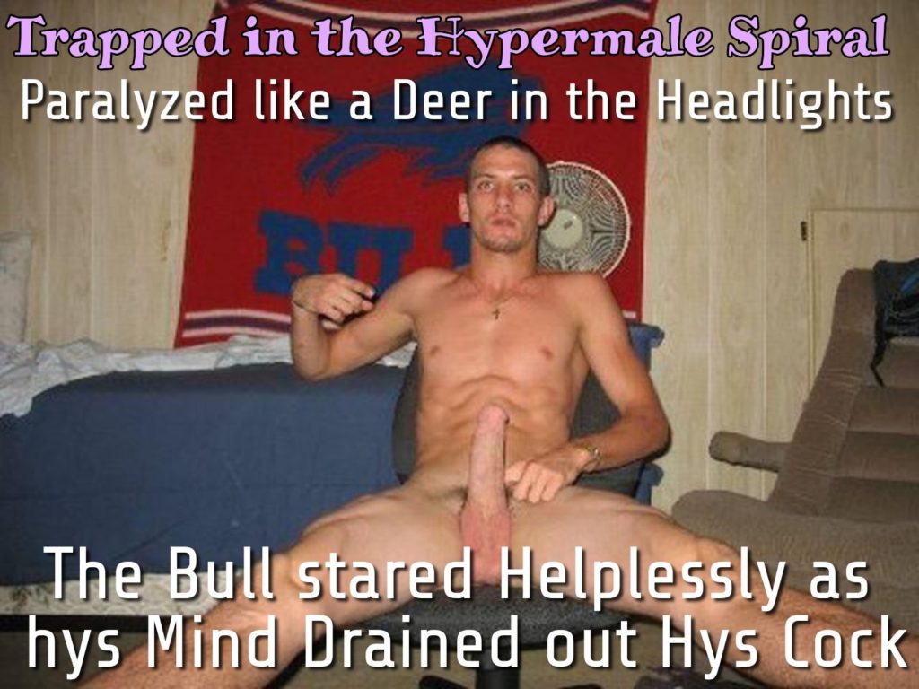 Trapped in the Hypermale Spiral Paralyzed like a Deer in the Headlights
The Bull stared Helplessly as hys Mind Drained out Hys Cock