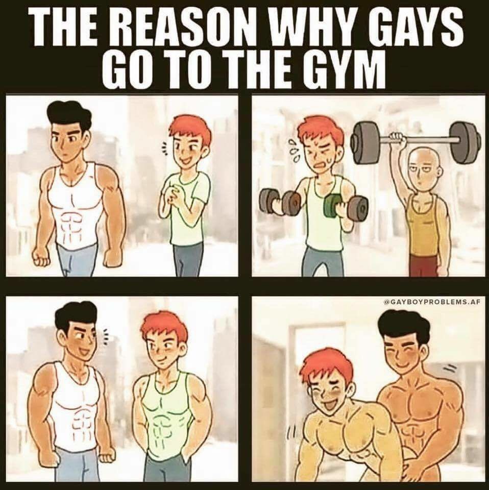 THE REASON WHY GAYS GO TO THE GYM
000
@GAYBOYPROBLEMS.AF