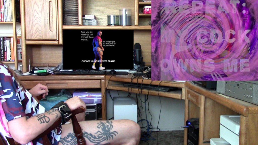 REPEAT:
MY COCK
OWNS ME
Sure you are dumb as shit from all those squats.
But being shid sa small price for the perfect but
CHOOSE MUSCLES OVER BRAINS