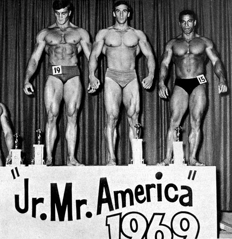 Chris Dickerson stands on the podium at "Jr. Mr. America" 1969
