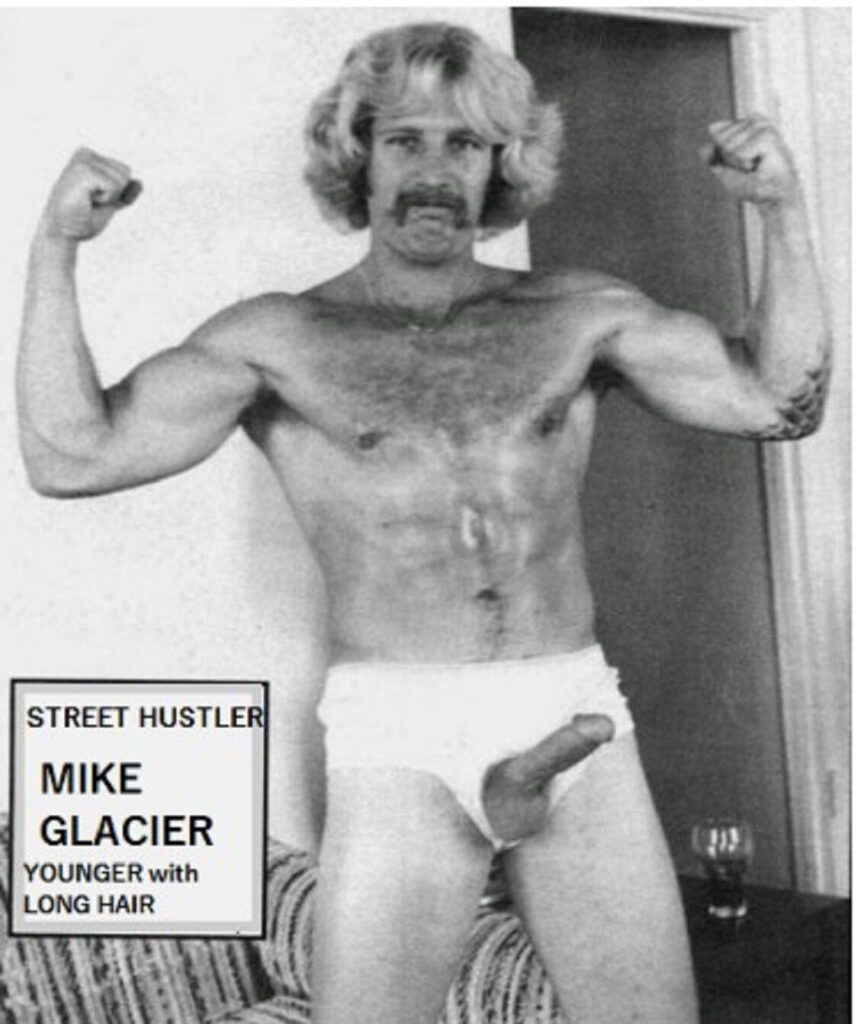 Street Hustler MIKE GLACIER younger with long hair.