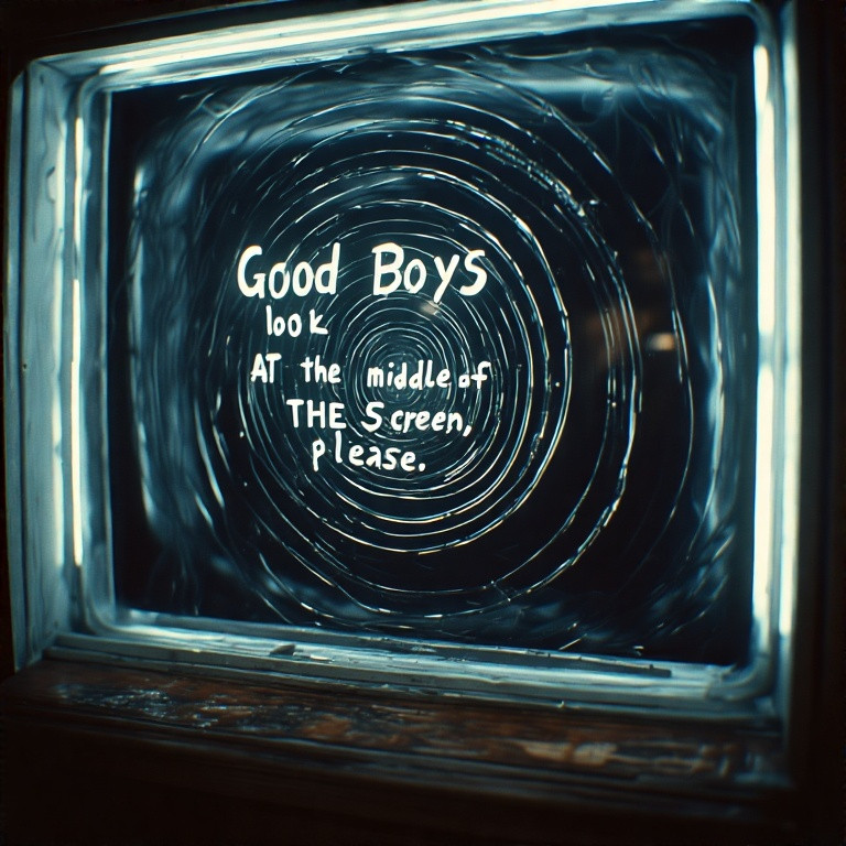 Good boys look at the middle of the screen.